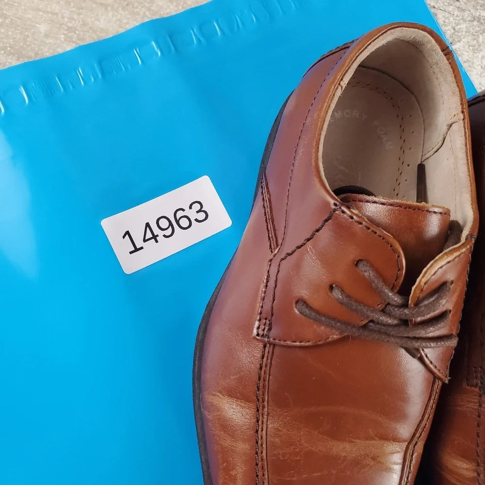 Florsheim Reveal Bike Kids Oxford Shoes Sz 12.5 Cognac Leather Bicycle Toe Lace